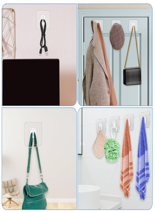 Matwsec 20PCS Self Adhesive Hooks for Hanging, Wall Hooks Transparent Waterproof Sticky Hook for Keys, Bathroom, Shower, Outdoor, Kitchen, Door, Home Improvement, Utility - Image 5